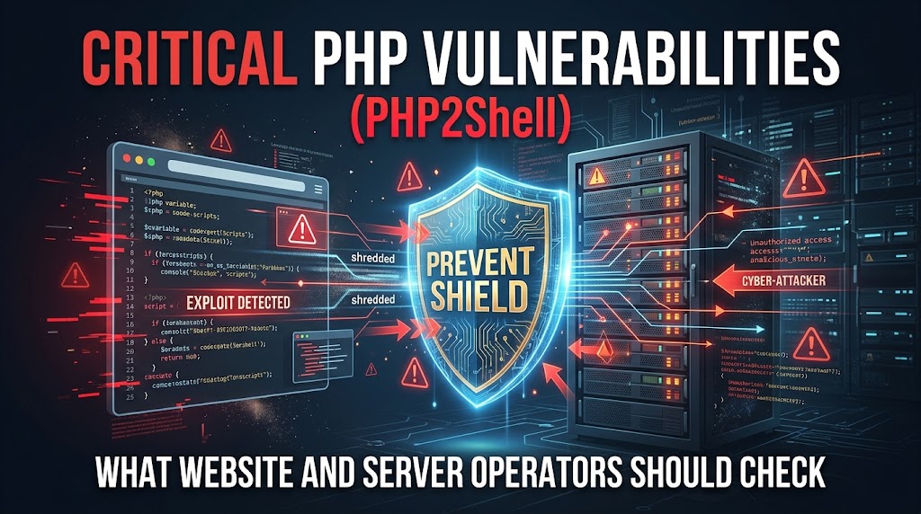 Critical PHP Vulnerabilities (PHP2Shell): What Website and Server Operators Should Check